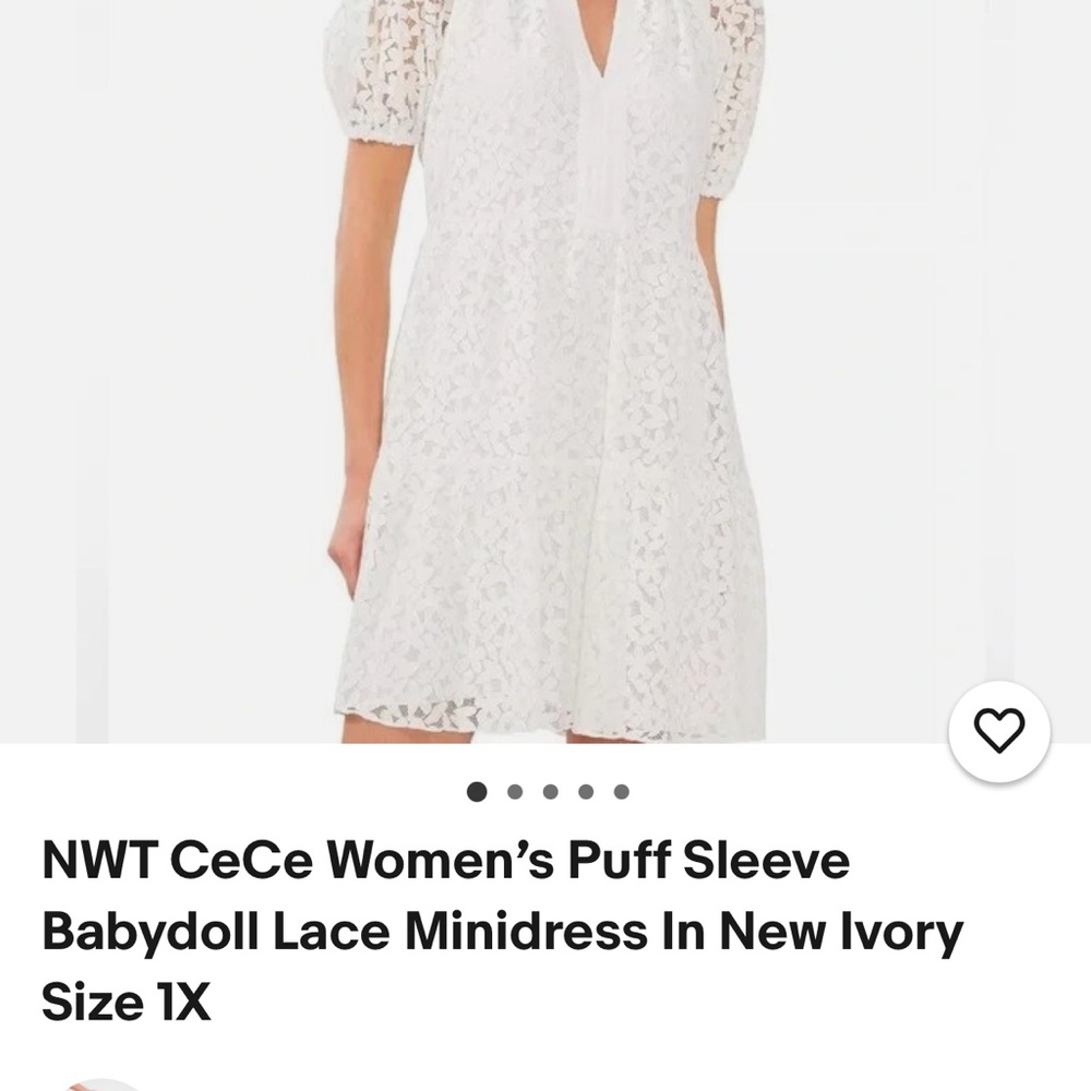 CeCe White Lace Midi Dress